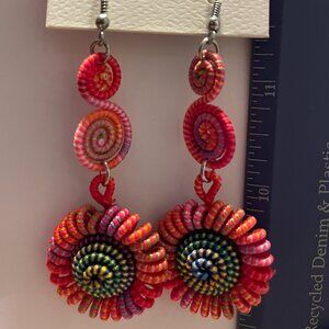 DaVinci multi-colored rope and wire drop earrings